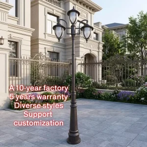 Retro Solar Garden Lamps, Outdoor Waterproof Villa Garden Layout Street Lamps, Outdoor Terrace Landscape Decoration Fence Lamps
