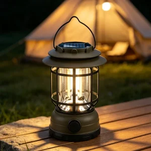 Retro Solar Lanterns Outdoor Portable Waterproof USB Rechargeable Hanging Solar Lights for Garden Yard Patio Porch Decor