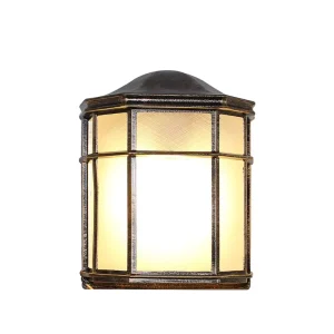 Retro Style Square Outdoor Incandescent Wall Light IP54 Waterproof Die Cast Aluminum Polycarbonate Diffuser for Garden PC Lamp