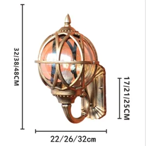 Retro Vintage Waterproof Led Sconce Lamp Antique Garden Outdoor Wall Lantern Light for Street