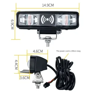 Retrofit 12-80V LED Sensors Integrated Warning Zone Light Adjustable Alarm Distance Intelligent Security Safety Flashing 30W
