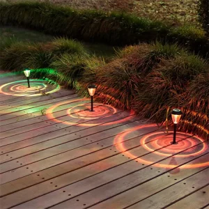 Rgbw Ip55 Outdoor Waterproof RGB Color Changing Solar Lanterns Solar Pathway Landscape Lighting Led Lights