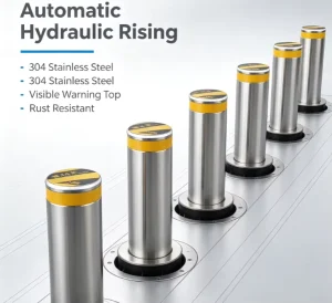 Road Barrier Remote Control Radar Detective Telescopic Automatic Hydraulic Bollard Traffic Anti-Collision Rising Column
