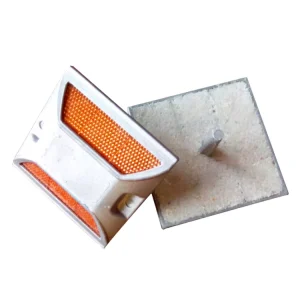 Road Studs Raised Pavement Marker Traffic Safety Reflective Cast Aluminum Cat Eye White & Yellow 100x100x20mm