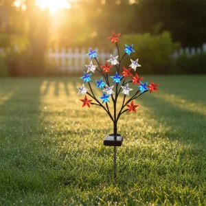 Romantic LED Plastic Star Branch Fairy Light Outdoor Solar Garden Lights for Wedding Event and Party Decor with Poly Si Panel