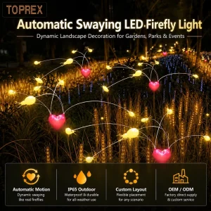 Romantic Outdoor Garden LED Bulb String Lights Warm White Moving Head Firefly Stake Christmas Decoration Black Stylish Christmas