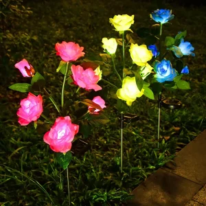 Rose Solar Light Flower Garden Lights Solar LED Outdoor IP65 Waterproof Light
