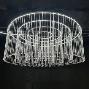 Round 2m Acrylic Bead Curtain Hanging Chandelier for Wedding Hall Stage Decor