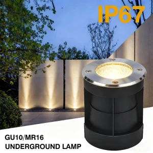 Round IP67 Garden Underground Light GU10 MR16 3W Stainless Steel Face Spotlight LED AC85-265V