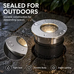 Round Recessed LED Inground Light 304 316 Stainless Steel Body IP67 Waterproof for Underground Swimming Pool Garden Path