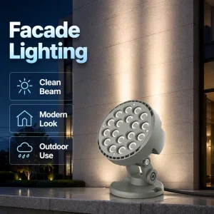 Round shaped Outdoor LED Exterior Landscape 18W High Power Flood Light for Building Facade Architectural Lighting
