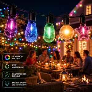 Rubber String Lights Twinkle 24V with Waterproof String Lights and Bistro Lights for Outdoor Cafe Lighting Set Patio Decor