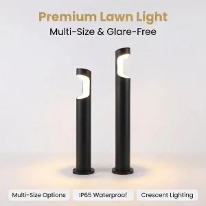 Rust Proof Aluminum Crescent Soft Glow Lawn Light IP65 Waterproof Outdoor Garden Path Lamp OEM ODM Available