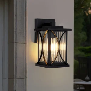 Rust Resistant Outdoor Wall Lamp E26 60W Iron+Glass IP65 Waterproof Durable for Coastal Areas