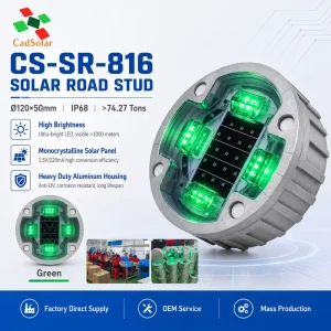 Safety Traffic Marker Solar Road Stud LED IP68 Flashing Reflective Aluminum