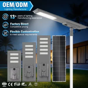 Sample Orders Welcome 190-210lm/w IP65 300W 400W 500W Integrated Steel PC Streetlight Outdoor Highway LED Solar Street Light