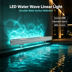 Seamless Rotating Water Ripple Projector Light IP65 Outdoor LED Wall Washer Light Building Facade Landscape Lighting 3500K Warm