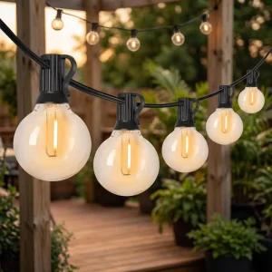 Shatterproof Wedding Christmas Decoration Hanging Garden Patio G40 25ft 50ft Led Outdoor String Lights
