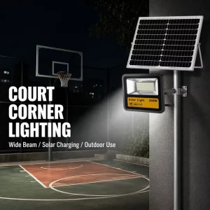 Shock Resistant Solar LED Floodlight Tempered Glass Cover IP67 Outdoor Use for Construction Temporary Lighting