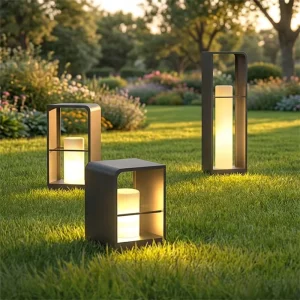 Simple IP65 Waterproof Solar Lawn Lights Aluminum AC Power Supply 3W LED Outdoor Dimmable 3000K 5000K Color Temp