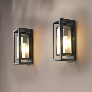Simple Outdoor Waterproof LED Wall Lamp with Metal Lampshade 2700K Soft Warm White for Balcony Corridor Terrace Garden Lighting
