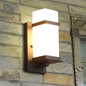 Simple Square Glass IP65 Waterproof Stainless Steel & Aluminum Outdoor Wall Lamp for Garden