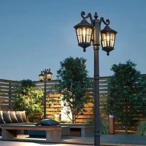 Simple Villa Garden LED Lawn Light Outdoor High Pole Waterproof Solar Courtyard Street Lamp Metal
