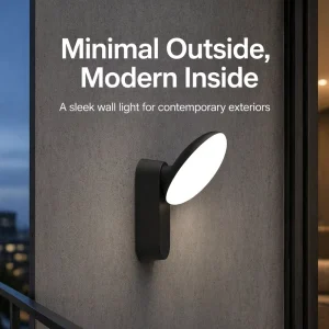 Sleek Modern Round LED Wall Light Fixed Lamp Head IP65 Waterproof Exterior for Villa Backyard Balcony Courtyard
