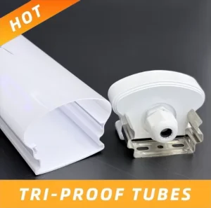Slim Square LED Tri-proof Housing Kit 1.2m IP65 Waterproof PC Batten Profile Shell for Office Corridor Lighting Light Covers
