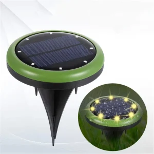 Small Round Ground Solar LED Path Light Waterproof ABS Outdoor Garden Landscape Lawn Lamp