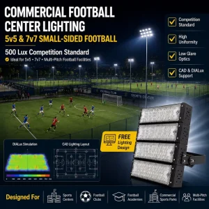 Small Sided Soccer Field LED Lighting 200W 400W 500W IP65 Waterproof Outdoor High Mast Floodlight for Football Pitch Stadium