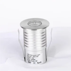 Small Stainless Steel Waterproof LED Deck Light Warm White Recessed Outdoor Buried Landscape Light IP67