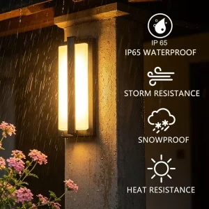 Smart 5CCT LED Outdoor Wall Sconce 12Inch IP65 ETL Certified Aluminum Exterior Porch Yard Wall Lighting Fixture