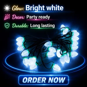 Smart Addressable RGB C9 Pixel LED String Lights SMD3535 with FW1903 IC IP65 Waterproof Christmas Decoration Lighting