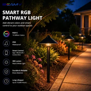 Smart RGB IC Pathway Light Outdoor Pathway Garden Landscape Lighting APP Control IP65 OEM ODM BM-Um7020 6W Waterproof Lamp
