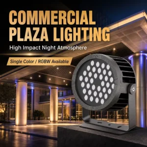 Smart RGB LED Flood Light DMX512 Control IP67 Rated High Bright AC Outdoor Architectural Lighting for Hotel Bridge Park Building