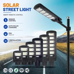 Smart Sensor Control IP65 Waterproof 50W/100W/150W/200W/250W/300W LED Integrated All-in-One Solar Street Light