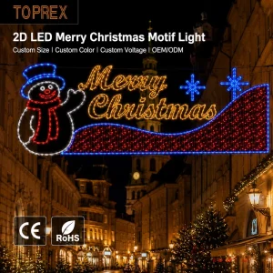 Snowman Silhouette Outdoor Lights Merry Christmas Rope Light Motif 2D LED Yard Decoration Commercial-grade Large Sign Framework