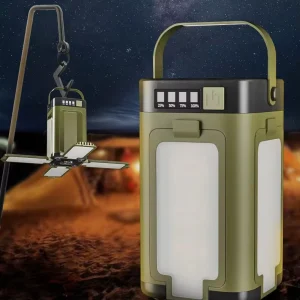 Solar ABS Waterproof Foldable LED Camping Tent Lamp with Hanging Design