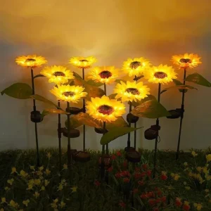 Solar Artificial Sunflower Landscape Light, Waterproof, Outdoor Stand Light