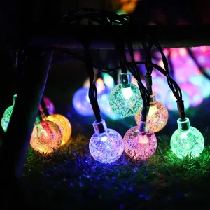 Solar Ball String Lights Outdoor IP65 Waterproof Solar Powered Fairy Lights for Patio Garden Christmas Holiday