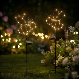 Solar Bee Garden Stake Lights LED Copper Wire Waterproof Outdoor Decorative Pathway Lights