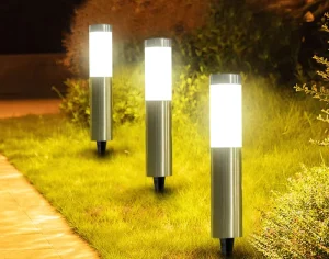 Solar Bright Lawn Light Waterproof Solar Flower Pathway Lamp Post LED Color Lights Garden Yard Street Decoration