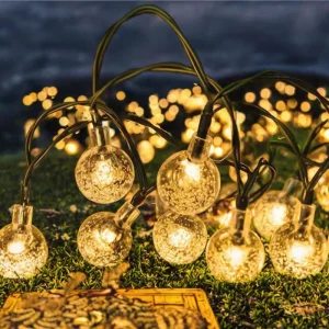 Solar Bubble Ball String Lights for Outdoor Garden Christmas Yard Decorations IP65 Fairy for Porch Front Yard Christmas Tree