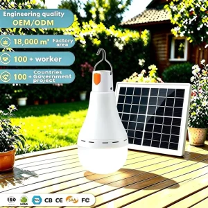 Solar Bulb USB Rechargeable LED Home Emergency Light Outdoor Camping Night Market Stall Portable Lighting Lamp