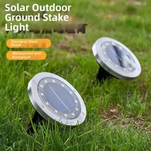 Solar Buried Light 8LED Stainless Steel IP65 Outdoor Plug in Step Light Light Sensor Control 6 8 Hours Solar Runtime for Garden