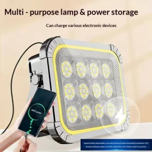 Solar Camping Lamp with LED Full-Beam Light, CE Certification, and Battery Disassembly Function