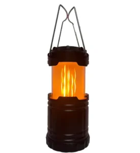 Solar Camping Light 18650 USB Rechargeable Flickering Flame LED Emergency Lantern