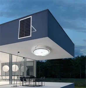 Solar Ceiling Lamp Remote Control LED IP65 Waterproof 6000K Daylight for Balcony Corridor