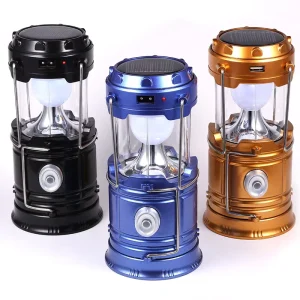 Solar Charging Plastic Outdoor Telescopic USB Rechargeable Folding LED Camping Lantern